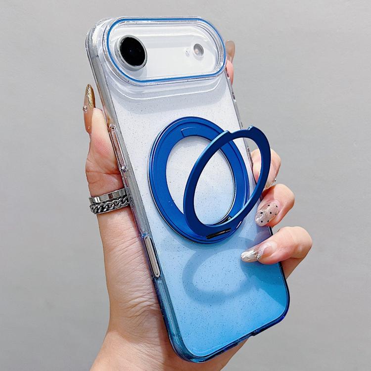 Transparent Gradient 360 Degree Rotation Holder MagSafe Phone Case, For iPhone 18 Pro / 17 Pro, For iPhone 18 Pro Max / 17 Pro Max, For iPhone 17, For iPhone Air, For iPhone 16 Pro Max, For iPhone 16 Pro, For iPhone 16 Plus, For iPhone 16