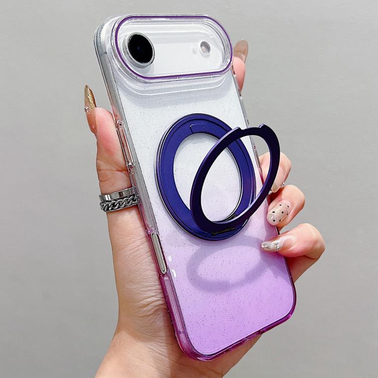 Transparent Gradient 360 Degree Rotation Holder MagSafe Phone Case, For iPhone 18 Pro / 17 Pro, For iPhone 18 Pro Max / 17 Pro Max, For iPhone 17, For iPhone Air, For iPhone 16 Pro Max, For iPhone 16 Pro, For iPhone 16 Plus, For iPhone 16