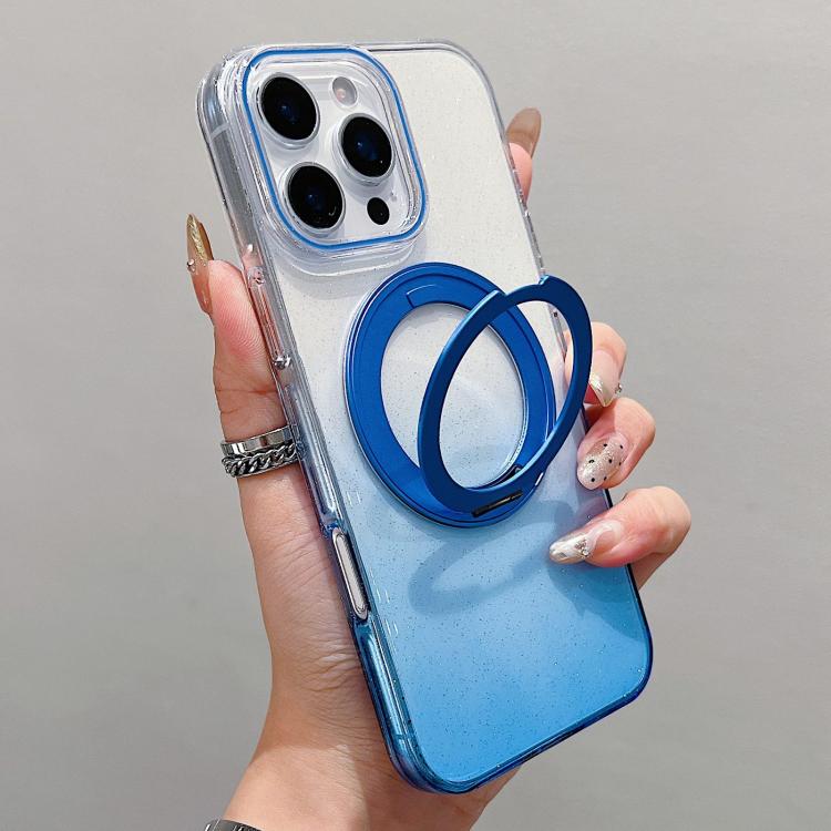 Transparent Gradient 360 Degree Rotation Holder MagSafe Phone Case, For iPhone 18 Pro / 17 Pro, For iPhone 18 Pro Max / 17 Pro Max, For iPhone 17, For iPhone Air, For iPhone 16 Pro Max, For iPhone 16 Pro, For iPhone 16 Plus, For iPhone 16