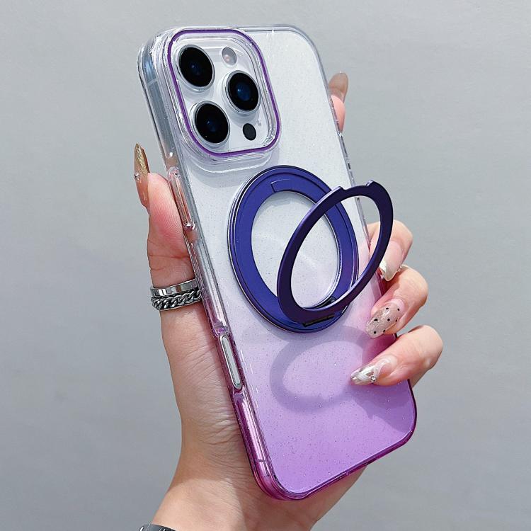 Transparent Gradient 360 Degree Rotation Holder MagSafe Phone Case, For iPhone 18 Pro / 17 Pro, For iPhone 18 Pro Max / 17 Pro Max, For iPhone 17, For iPhone Air, For iPhone 16 Pro Max, For iPhone 16 Pro, For iPhone 16 Plus, For iPhone 16