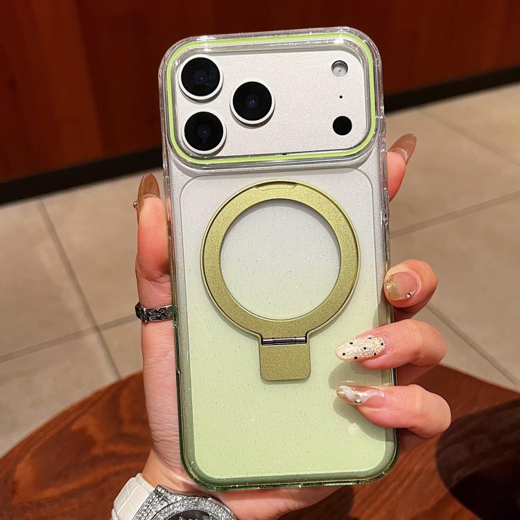 Transparent Gradient Metal Ring Holder MagSafe Phone Case, For iPhone 18 Pro / 17 Pro, For iPhone 18 Pro Max / 17 Pro Max, For iPhone 17, For iPhone Air, For iPhone 16 Pro Max, For iPhone 16 Pro, For iPhone 16 Plus, For iPhone 16