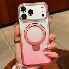 Load image into Gallery viewer, Transparent Gradient Metal Ring Holder MagSafe Phone Case, For iPhone 18 Pro / 17 Pro, For iPhone 18 Pro Max / 17 Pro Max, For iPhone 17, For iPhone Air, For iPhone 16 Pro Max, For iPhone 16 Pro, For iPhone 16 Plus, For iPhone 16