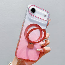 Load image into Gallery viewer, Transparent Gradient Metal Ring Holder MagSafe Phone Case, For iPhone 18 Pro / 17 Pro, For iPhone 18 Pro Max / 17 Pro Max, For iPhone 17, For iPhone Air, For iPhone 16 Pro Max, For iPhone 16 Pro, For iPhone 16 Plus, For iPhone 16