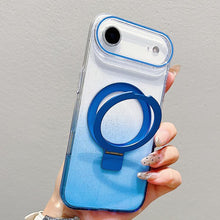 Load image into Gallery viewer, Transparent Gradient Metal Ring Holder MagSafe Phone Case, For iPhone 18 Pro / 17 Pro, For iPhone 18 Pro Max / 17 Pro Max, For iPhone 17, For iPhone Air, For iPhone 16 Pro Max, For iPhone 16 Pro, For iPhone 16 Plus, For iPhone 16