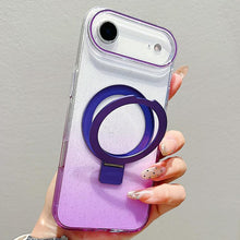 Load image into Gallery viewer, Transparent Gradient Metal Ring Holder MagSafe Phone Case, For iPhone 18 Pro / 17 Pro, For iPhone 18 Pro Max / 17 Pro Max, For iPhone 17, For iPhone Air, For iPhone 16 Pro Max, For iPhone 16 Pro, For iPhone 16 Plus, For iPhone 16