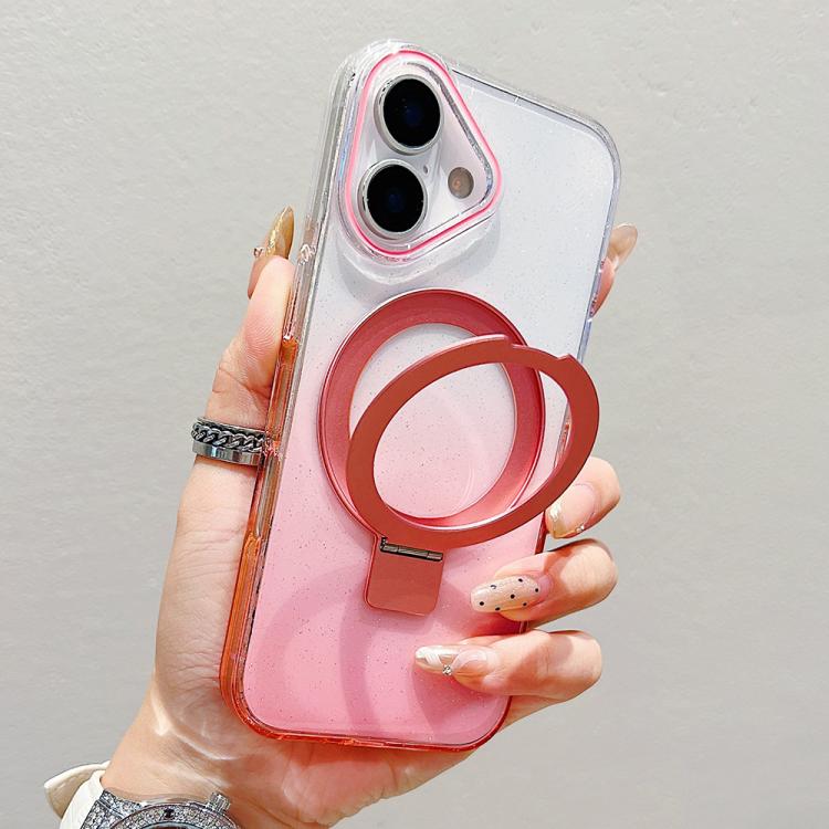 Transparent Gradient Metal Ring Holder MagSafe Phone Case, For iPhone 18 Pro / 17 Pro, For iPhone 18 Pro Max / 17 Pro Max, For iPhone 17, For iPhone Air, For iPhone 16 Pro Max, For iPhone 16 Pro, For iPhone 16 Plus, For iPhone 16