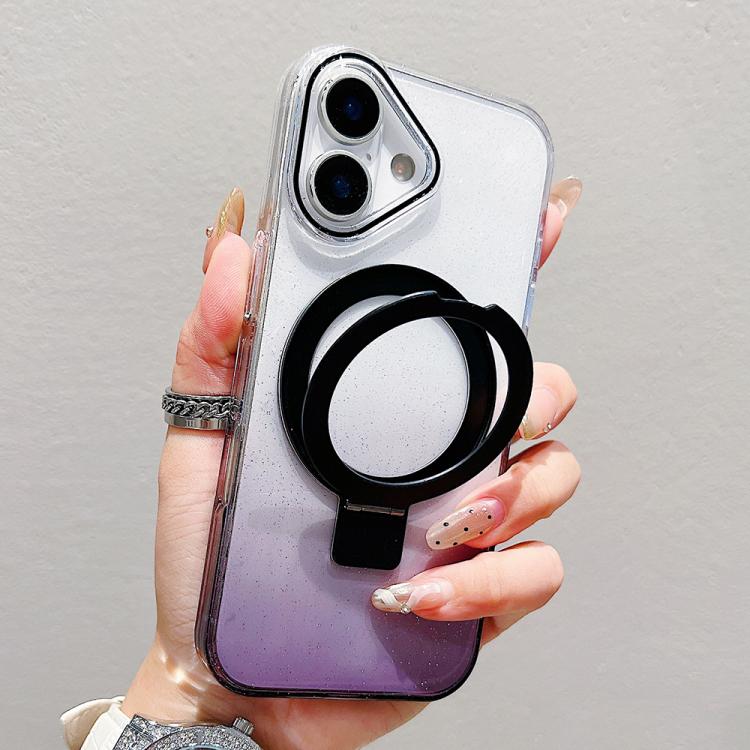 Transparent Gradient Metal Ring Holder MagSafe Phone Case, For iPhone 18 Pro / 17 Pro, For iPhone 18 Pro Max / 17 Pro Max, For iPhone 17, For iPhone Air, For iPhone 16 Pro Max, For iPhone 16 Pro, For iPhone 16 Plus, For iPhone 16