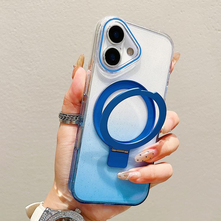 Transparent Gradient Metal Ring Holder MagSafe Phone Case, For iPhone 18 Pro / 17 Pro, For iPhone 18 Pro Max / 17 Pro Max, For iPhone 17, For iPhone Air, For iPhone 16 Pro Max, For iPhone 16 Pro, For iPhone 16 Plus, For iPhone 16