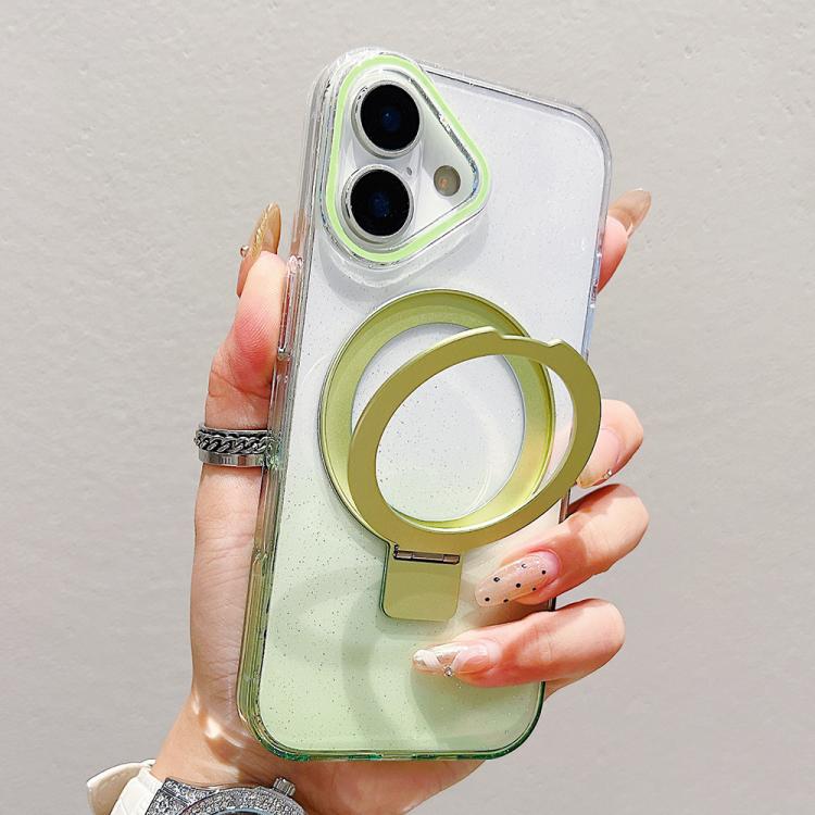 Transparent Gradient Metal Ring Holder MagSafe Phone Case, For iPhone 18 Pro / 17 Pro, For iPhone 18 Pro Max / 17 Pro Max, For iPhone 17, For iPhone Air, For iPhone 16 Pro Max, For iPhone 16 Pro, For iPhone 16 Plus, For iPhone 16