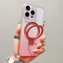 Load image into Gallery viewer, Transparent Gradient Metal Ring Holder MagSafe Phone Case, For iPhone 18 Pro / 17 Pro, For iPhone 18 Pro Max / 17 Pro Max, For iPhone 17, For iPhone Air, For iPhone 16 Pro Max, For iPhone 16 Pro, For iPhone 16 Plus, For iPhone 16