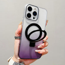 Load image into Gallery viewer, Transparent Gradient Metal Ring Holder MagSafe Phone Case, For iPhone 18 Pro / 17 Pro, For iPhone 18 Pro Max / 17 Pro Max, For iPhone 17, For iPhone Air, For iPhone 16 Pro Max, For iPhone 16 Pro, For iPhone 16 Plus, For iPhone 16
