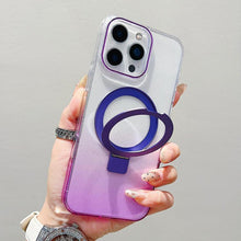 Load image into Gallery viewer, Transparent Gradient Metal Ring Holder MagSafe Phone Case, For iPhone 17 Pro Max, For iPhone 17 Pro, For iPhone 17, For iPhone Air, For iPhone 16 Pro Max, For iPhone 16 Pro, For iPhone 16 Plus, For iPhone 16
