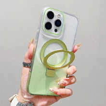 Load image into Gallery viewer, Transparent Gradient Metal Ring Holder MagSafe Phone Case, For iPhone 17 Pro Max, For iPhone 17 Pro, For iPhone 17, For iPhone Air, For iPhone 16 Pro Max, For iPhone 16 Pro, For iPhone 16 Plus, For iPhone 16