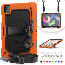 Load image into Gallery viewer, Shockproof Colorful Silicone + PC Protective Case with Holder &amp; Shoulder Strap &amp; Hand Strap &amp; Pen Slot, For iPad Air 2022 / 2020 10.9