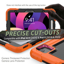 Load image into Gallery viewer, Shockproof Colorful Silicone + PC Protective Case with Holder &amp; Shoulder Strap &amp; Hand Strap &amp; Pen Slot, For iPad Air 2022 / 2020 10.9