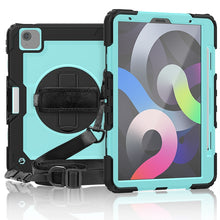 Load image into Gallery viewer, Shockproof Colorful Silicone + PC Protective Case with Holder &amp; Shoulder Strap &amp; Hand Strap &amp; Pen Slot, For iPad Air 2022 / 2020 10.9