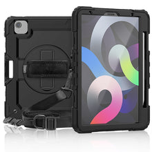 Load image into Gallery viewer, Shockproof Colorful Silicone + PC Protective Case with Holder &amp; Shoulder Strap &amp; Hand Strap &amp; Pen Slot, For iPad Air 2022 / 2020 10.9