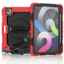 Load image into Gallery viewer, Shockproof Colorful Silicone + PC Protective Case with Holder &amp; Shoulder Strap &amp; Hand Strap &amp; Pen Slot, For iPad Air 2022 / 2020 10.9