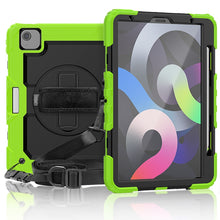 Load image into Gallery viewer, Shockproof Colorful Silicone + PC Protective Case with Holder &amp; Shoulder Strap &amp; Hand Strap &amp; Pen Slot, For iPad Air 2022 / 2020 10.9