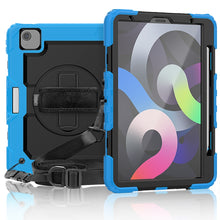Load image into Gallery viewer, Shockproof Colorful Silicone + PC Protective Case with Holder &amp; Shoulder Strap &amp; Hand Strap &amp; Pen Slot, For iPad Air 2022 / 2020 10.9