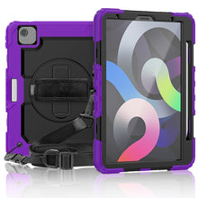 Load image into Gallery viewer, Shockproof Colorful Silicone + PC Protective Case with Holder &amp; Shoulder Strap &amp; Hand Strap &amp; Pen Slot, For iPad Air 2022 / 2020 10.9