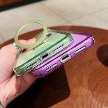 Load image into Gallery viewer, Transparent Gradient Metal Ring Holder MagSafe Phone Case, For iPhone 17 Pro Max, For iPhone 17 Pro, For iPhone 17, For iPhone Air, For iPhone 16 Pro Max, For iPhone 16 Pro, For iPhone 16 Plus, For iPhone 16