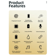 Load image into Gallery viewer, V19S Bluetooth 5.0 Business Style Fingerprint Touch Bluetooth Earphone