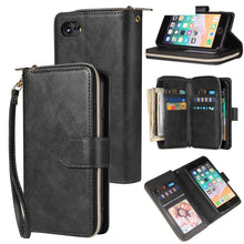 Load image into Gallery viewer, Zipper Wallet Bag Horizontal Flip PU Leather Case with Holder &amp; 9 Card Slots &amp; Wallet &amp; Lanyard &amp; Photo Frame, For iPhone 11, For iPhone 11 Pro, For iPhone 11 Pro Max, For iPhone SE 2022 / SE 2020 / 8 / 7, For iPhone 12 mini, For iPhone 12 / 12 Pro    ...