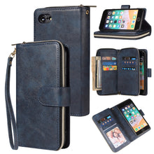 Load image into Gallery viewer, Zipper Wallet Bag Horizontal Flip PU Leather Case with Holder &amp; 9 Card Slots &amp; Wallet &amp; Lanyard &amp; Photo Frame, For iPhone 11, For iPhone 11 Pro, For iPhone 11 Pro Max, For iPhone SE 2022 / SE 2020 / 8 / 7, For iPhone 12 mini, For iPhone 12 / 12 Pro    ...