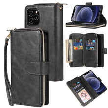 Load image into Gallery viewer, Zipper Wallet Bag Horizontal Flip PU Leather Case with Holder &amp; 9 Card Slots &amp; Wallet &amp; Lanyard &amp; Photo Frame, For iPhone 11, For iPhone 11 Pro, For iPhone 11 Pro Max, For iPhone SE 2022 / SE 2020 / 8 / 7, For iPhone 12 mini, For iPhone 12 / 12 Pro    ...