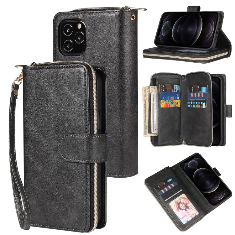 Zipper Wallet Bag Horizontal Flip PU Leather Case with Holder & 9 Card Slots & Wallet & Lanyard & Photo Frame, For iPhone 11, For iPhone 11 Pro, For iPhone 11 Pro Max, For iPhone SE 2022 / SE 2020 / 8 / 7, For iPhone 12 mini, For iPhone 12 / 12 Pro    ...