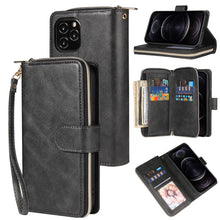 Load image into Gallery viewer, Zipper Wallet Bag Horizontal Flip PU Leather Case with Holder &amp; 9 Card Slots &amp; Wallet &amp; Lanyard &amp; Photo Frame, For iPhone 11, For iPhone 11 Pro, For iPhone 11 Pro Max, For iPhone SE 2022 / SE 2020 / 8 / 7, For iPhone 12 mini, For iPhone 12 / 12 Pro    ...