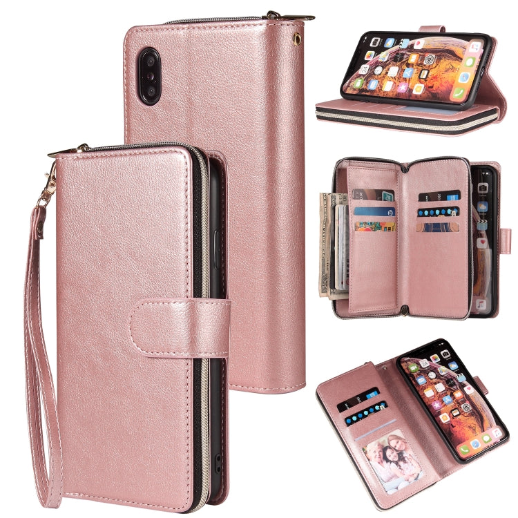 Zipper Wallet Bag Horizontal Flip PU Leather Case with Holder & 9 Card Slots & Wallet & Lanyard & Photo Frame, For iPhone 11, For iPhone 11 Pro, For iPhone 11 Pro Max, For iPhone SE 2022 / SE 2020 / 8 / 7, For iPhone 12 mini, For iPhone 12 / 12 Pro    ...