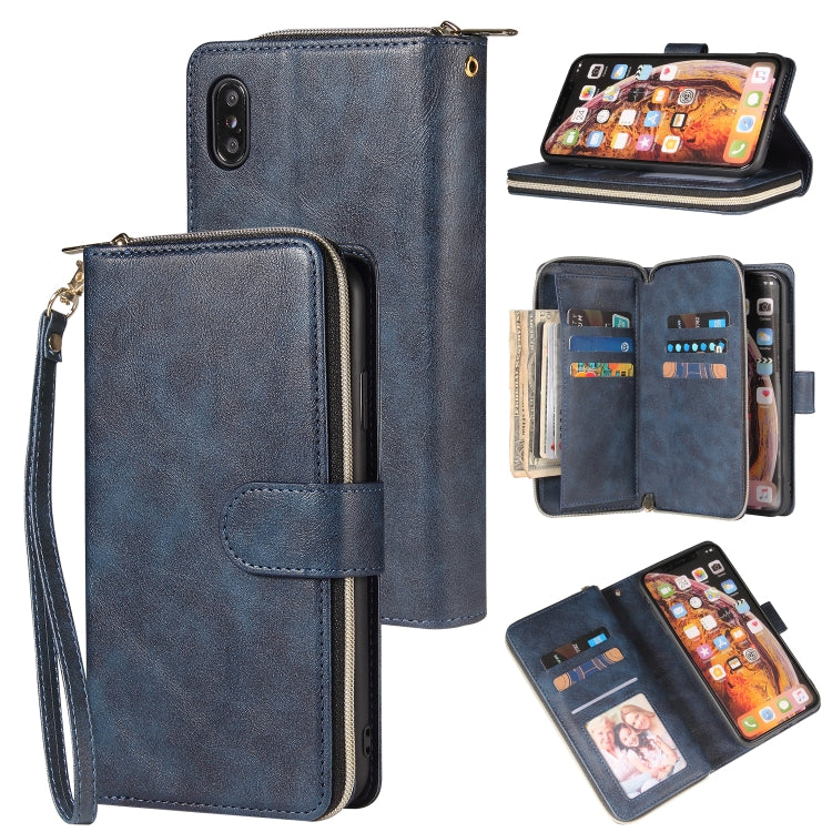 Zipper Wallet Bag Horizontal Flip PU Leather Case with Holder & 9 Card Slots & Wallet & Lanyard & Photo Frame, For iPhone 11, For iPhone 11 Pro, For iPhone 11 Pro Max, For iPhone SE 2022 / SE 2020 / 8 / 7, For iPhone 12 mini, For iPhone 12 / 12 Pro    ...