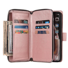 Load image into Gallery viewer, Zipper Wallet Bag Horizontal Flip PU Leather Case with Holder &amp; 9 Card Slots &amp; Wallet &amp; Lanyard &amp; Photo Frame, For iPhone XS Max