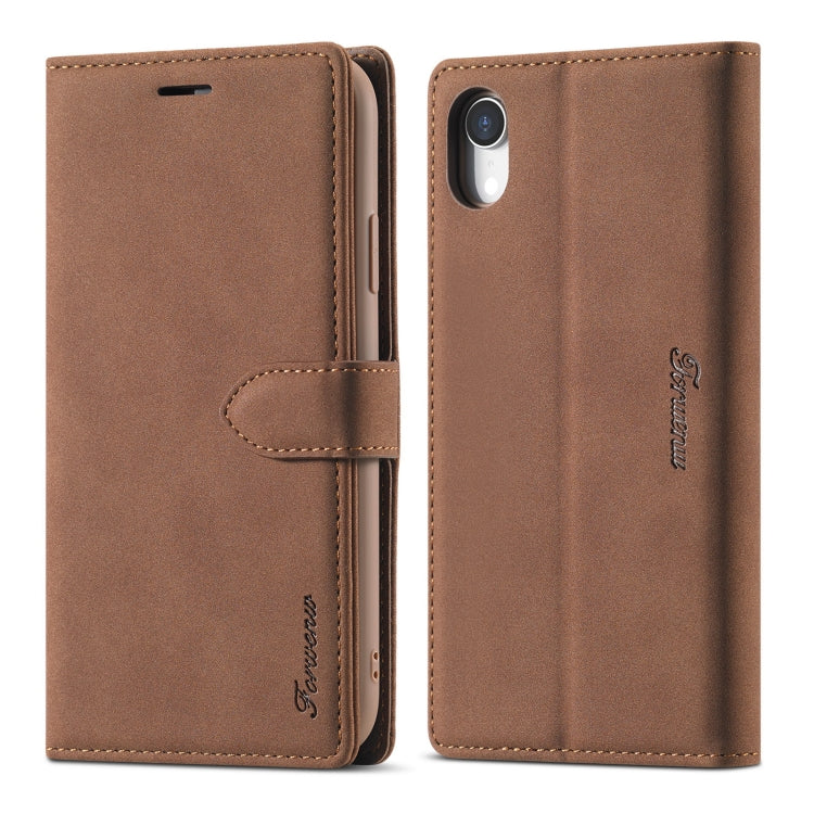 Forwenw F1 Series Matte Strong Magnetism Horizontal Flip Leather Case with Holder & Card Slots & Wallet & Photo Frame, For iPhone XR