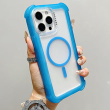Load image into Gallery viewer, Transparent Matte TPU Hybrid PC 3-in-1 MagSafe Phone Case, For iPhone 15 Pro Max, For iPhone 15 Pro, For iPhone 15 Plus, For iPhone 15, For iPhone 14 Plus, For iPhone 14, For iPhone 14 Pro, For iPhone 14 Pro Max