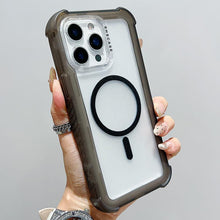 Load image into Gallery viewer, Transparent Matte TPU Hybrid PC 3-in-1 MagSafe Phone Case, For iPhone 15 Pro Max, For iPhone 15 Pro, For iPhone 15 Plus, For iPhone 15, For iPhone 14 Plus, For iPhone 14, For iPhone 14 Pro, For iPhone 14 Pro Max