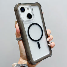 Load image into Gallery viewer, Transparent Matte TPU Hybrid PC 3-in-1 MagSafe Phone Case, For iPhone 15 Pro Max, For iPhone 15 Pro, For iPhone 15 Plus, For iPhone 15, For iPhone 14 Plus, For iPhone 14, For iPhone 14 Pro, For iPhone 14 Pro Max