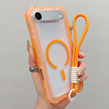 Load image into Gallery viewer, Transparent Matte TPU Hybrid PC 3-in-1 MagSafe Phone Case with Wrist Strap, For iPhone 17 Pro Max, For iPhone 17 Pro, For iPhone 17, For iPhone Air, For iPhone 16 Pro Max, For iPhone 16 Pro, For iPhone 16 Plus, For iPhone 16