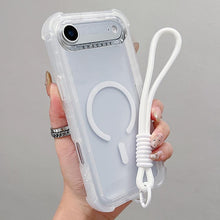 Load image into Gallery viewer, Transparent Matte TPU Hybrid PC 3-in-1 MagSafe Phone Case with Wrist Strap, For iPhone 17 Pro Max, For iPhone 17 Pro, For iPhone 17, For iPhone Air, For iPhone 16 Pro Max, For iPhone 16 Pro, For iPhone 16 Plus, For iPhone 16