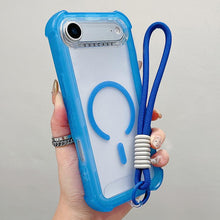 Load image into Gallery viewer, Transparent Matte TPU Hybrid PC 3-in-1 MagSafe Phone Case with Wrist Strap, For iPhone 17 Pro Max, For iPhone 17 Pro, For iPhone 17, For iPhone Air, For iPhone 16 Pro Max, For iPhone 16 Pro, For iPhone 16 Plus, For iPhone 16