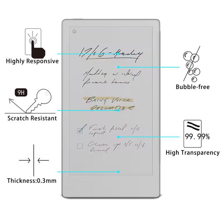 25pcs 9H 0.3mm Explosion-proof Tempered Glass Film, For reMarkable Paper Pro Move 7.3