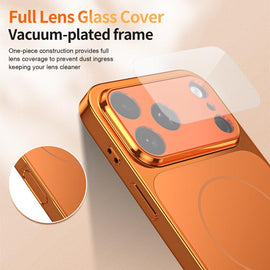 Corning Glass Plating Large Window MagSafe Phone Case, For iPhone 15, For iPhone 14, For iPhone 14 Pro, For iPhone 14 Pro Max, For iPhone 13 Pro Max, For iPhone 13 Pro, For iPhone 13, For iPhone 12, For iPhone 12 Pro Max