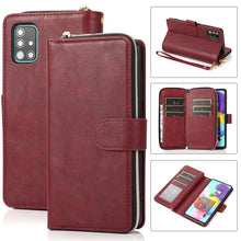Load image into Gallery viewer, Zipper Wallet Bag Horizontal Flip PU Leather Case with Holder &amp; 9 Card Slots &amp; Wallet &amp; Lanyard &amp; Photo Frame, For Samsung Galaxy A51, For Samsung Galaxy A51 5G, For Samsung Galaxy A70, For Samsung Galaxy A71, For Samsung Galaxy A71 5G                 ...