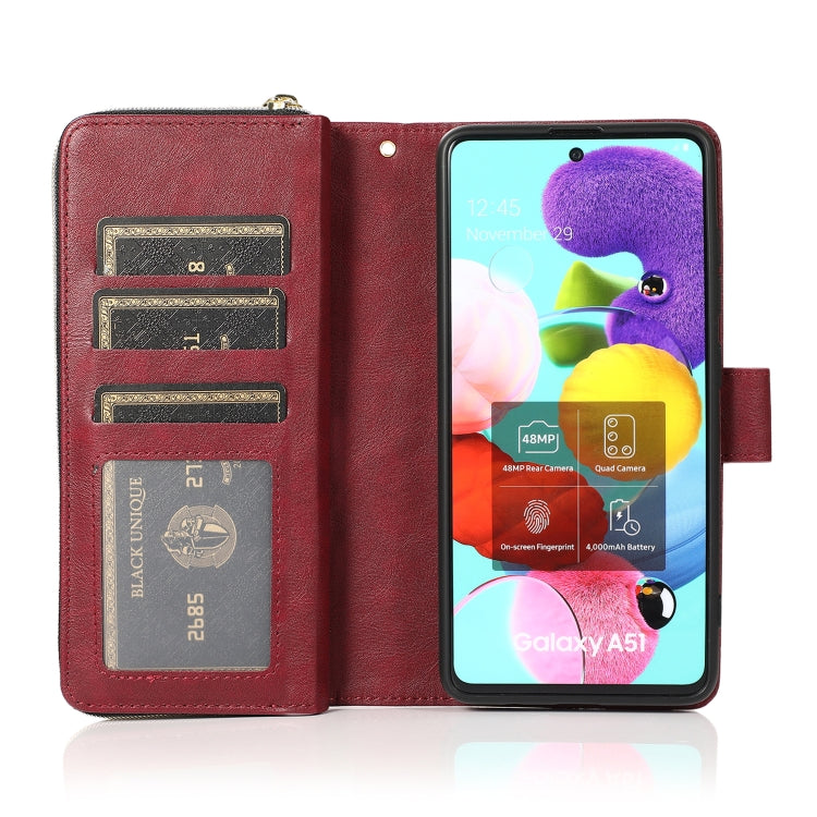 Zipper Wallet Bag Horizontal Flip PU Leather Case with Holder & 9 Card Slots & Wallet & Lanyard & Photo Frame, For Samsung Galaxy A51, For Samsung Galaxy A51 5G, For Samsung Galaxy A70, For Samsung Galaxy A71, For Samsung Galaxy A71 5G                 ...