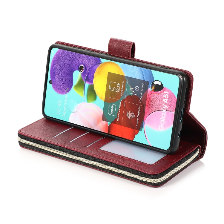 Zipper Wallet Bag Horizontal Flip PU Leather Case with Holder & 9 Card Slots & Wallet & Lanyard & Photo Frame, For Samsung Galaxy A51, For Samsung Galaxy A51 5G, For Samsung Galaxy A70, For Samsung Galaxy A71, For Samsung Galaxy A71 5G                 ...