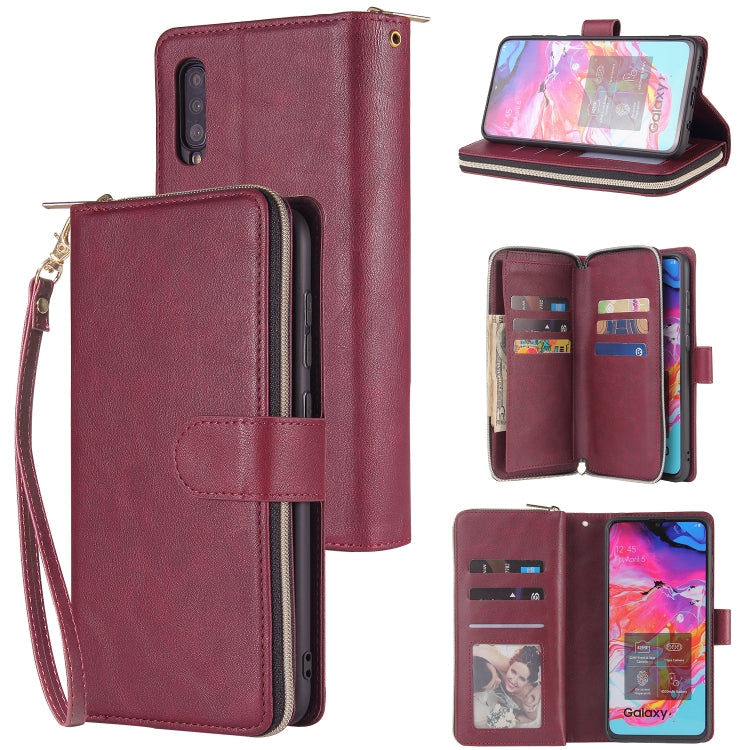 Zipper Wallet Bag Horizontal Flip PU Leather Case with Holder & 9 Card Slots & Wallet & Lanyard & Photo Frame, For Samsung Galaxy A51, For Samsung Galaxy A51 5G, For Samsung Galaxy A70, For Samsung Galaxy A71, For Samsung Galaxy A71 5G                 ...