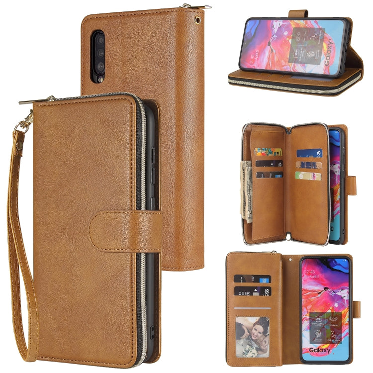 Zipper Wallet Bag Horizontal Flip PU Leather Case with Holder & 9 Card Slots & Wallet & Lanyard & Photo Frame, For Samsung Galaxy A51, For Samsung Galaxy A51 5G, For Samsung Galaxy A70, For Samsung Galaxy A71, For Samsung Galaxy A71 5G                 ...