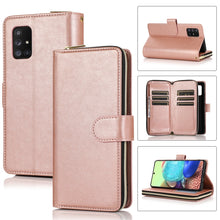 Load image into Gallery viewer, Zipper Wallet Bag Horizontal Flip PU Leather Case with Holder &amp; 9 Card Slots &amp; Wallet &amp; Lanyard &amp; Photo Frame, For Samsung Galaxy A51, For Samsung Galaxy A51 5G, For Samsung Galaxy A70, For Samsung Galaxy A71, For Samsung Galaxy A71 5G                 ...